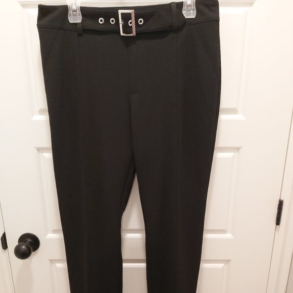 Black Trousers with Built in Belt - Picture 1 of 2